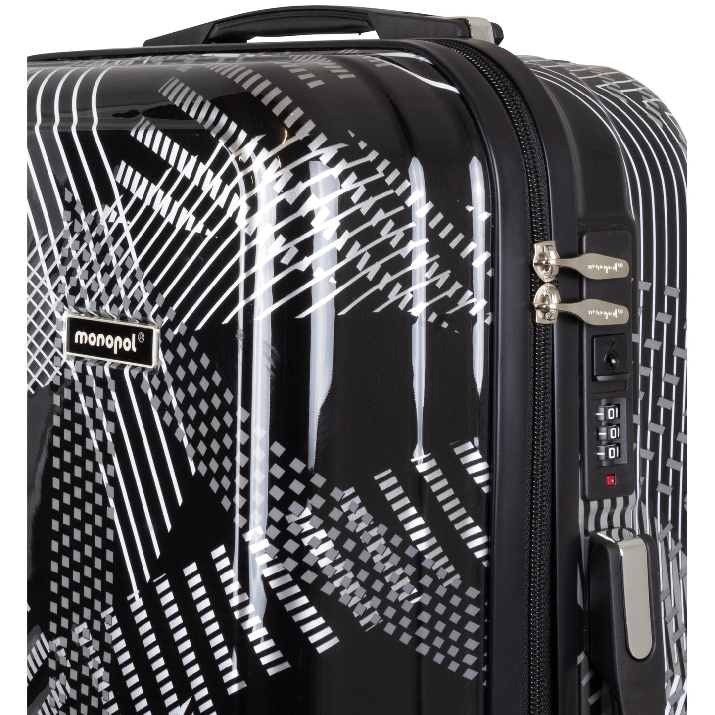 Handgepäck Boarding-Koffer Größe 55cm Hartschale Motivkoffer Ravenna schwarz