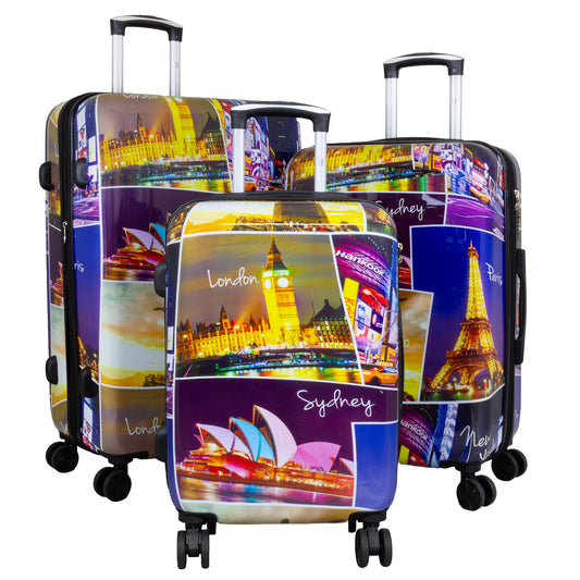 Polycarbonate motif suitcase set 3 pieces Janeiro