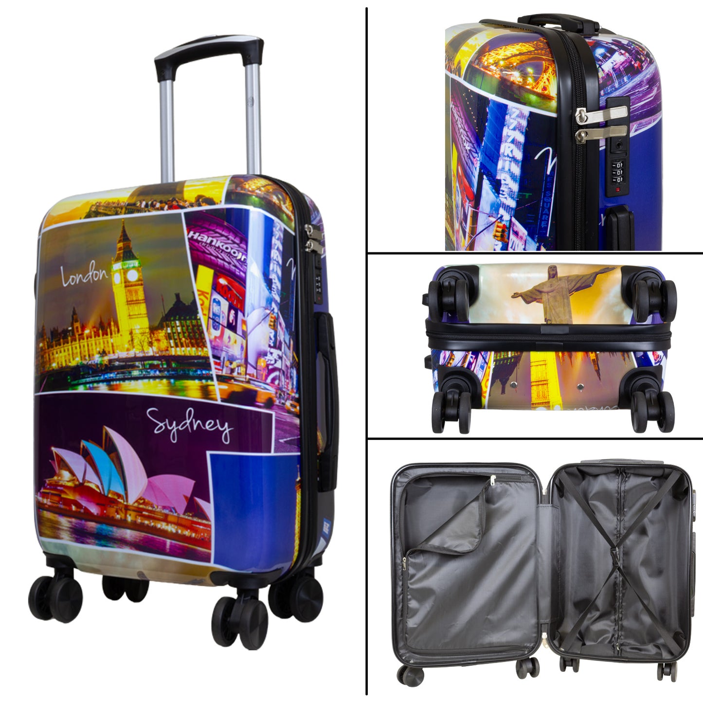 Set de valises motif polycarbonate 3 pièces Janeiro