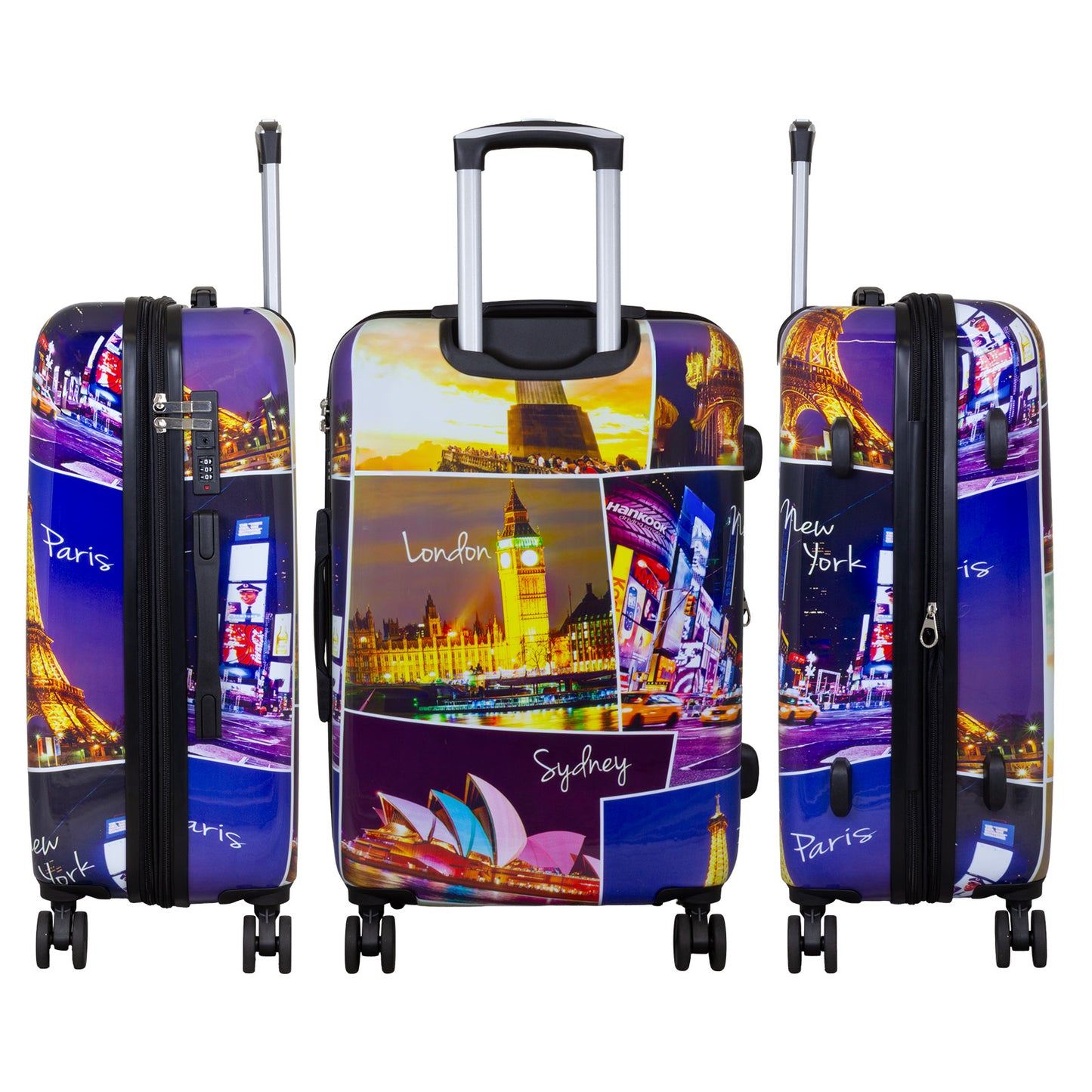 Set de valises motif polycarbonate 3 pièces Janeiro