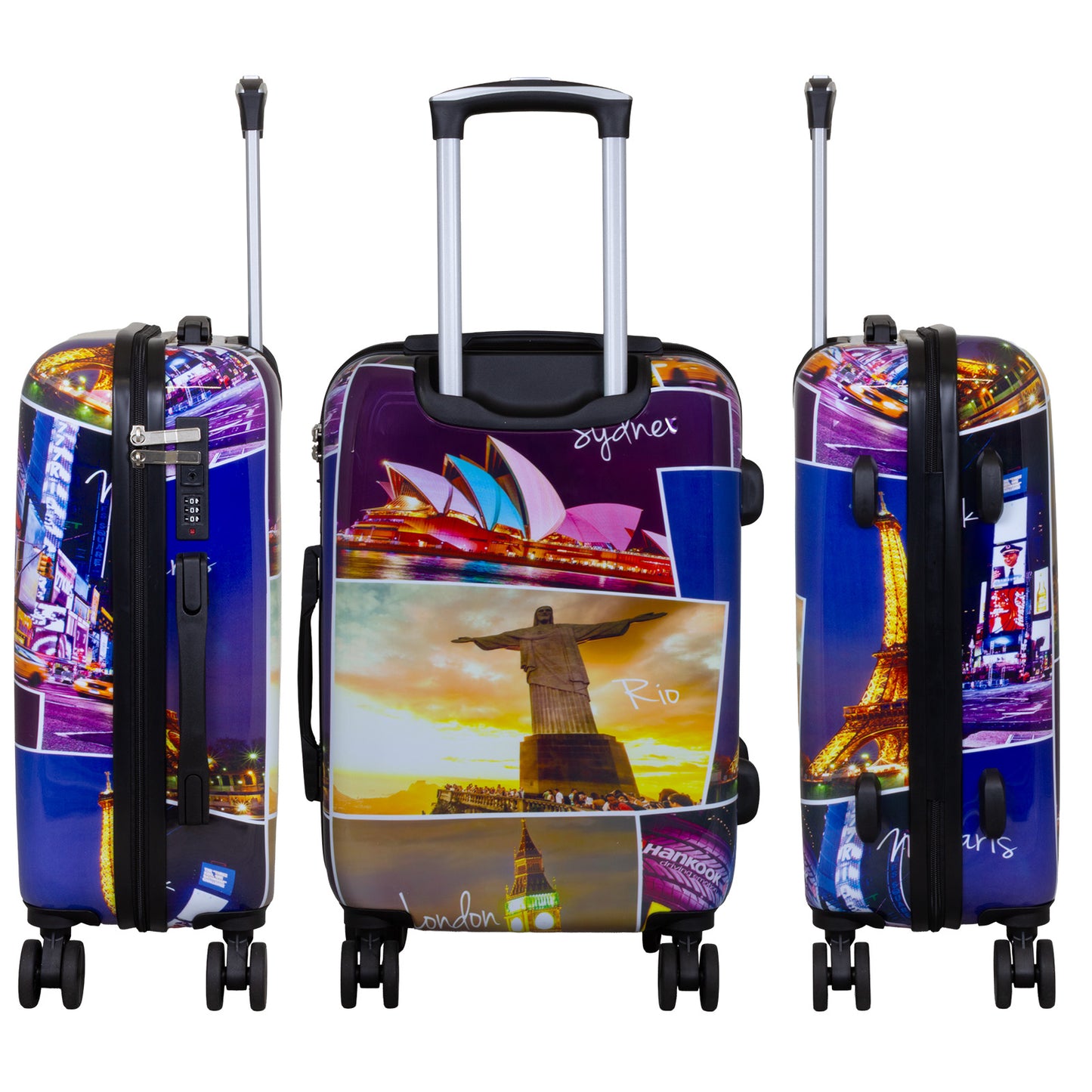 Set de valises motif polycarbonate 3 pièces Janeiro