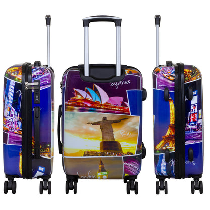 Set de valises motif polycarbonate 3 pièces Janeiro