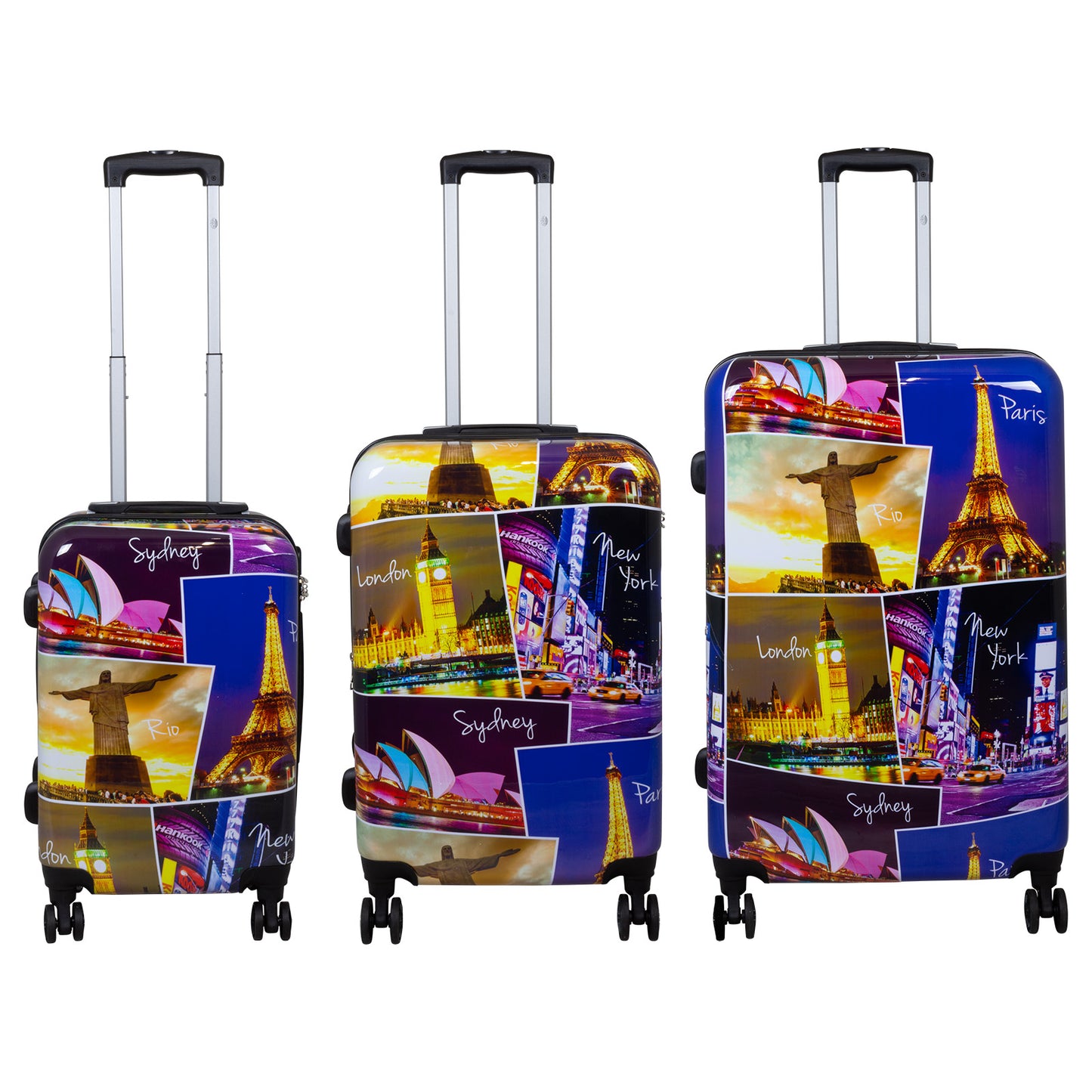 Set de valises motif polycarbonate 3 pièces Janeiro