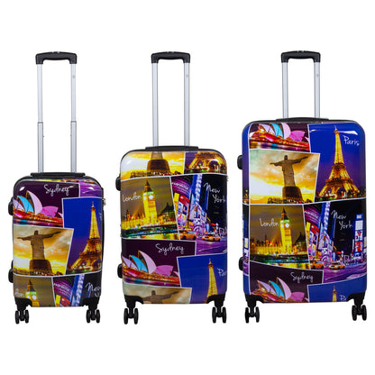 Set de valises motif polycarbonate 3 pièces Janeiro