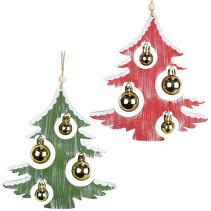 Baumschmuck 18cm, Holz, 2 Designs, VE-72(12)