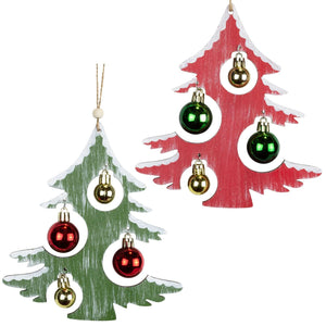 Baumschmuck 18cm, Holz, 2 Designs VE-72(12)