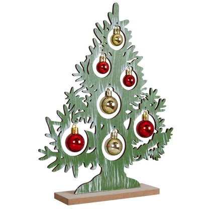 Tischdeko Baum 30cm, Holz, 2 Designs, VE-36(6)