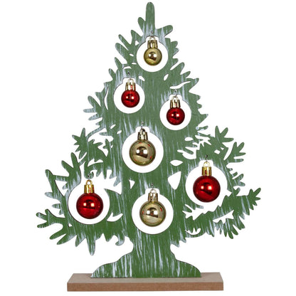 Tischdeko Baum 30cm, Holz, 2 Designs, VE-36(6)