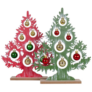Tischdeko Baum 30cm, Holz, 2 Designs, VE-36(6)