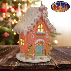 LED Lebkuchenhaus 14x11x20cm, Polyresin, VE-8(1)