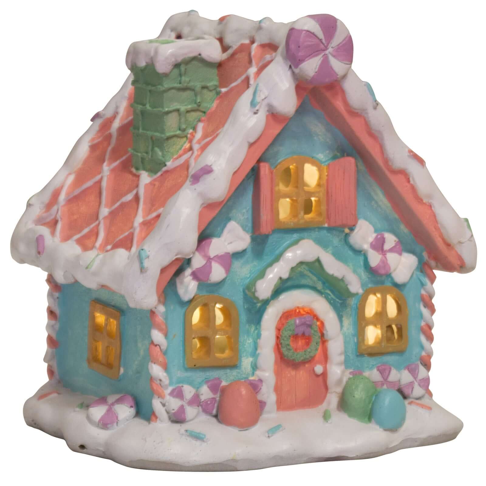 LED Lebkuchenhaus 13x11x14cm, Polyresin, VE-8(1)