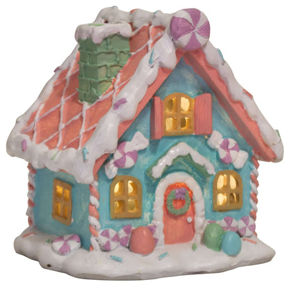 LED Lebkuchenhaus 13x11x14cm, Polyresin, VE-8(1)