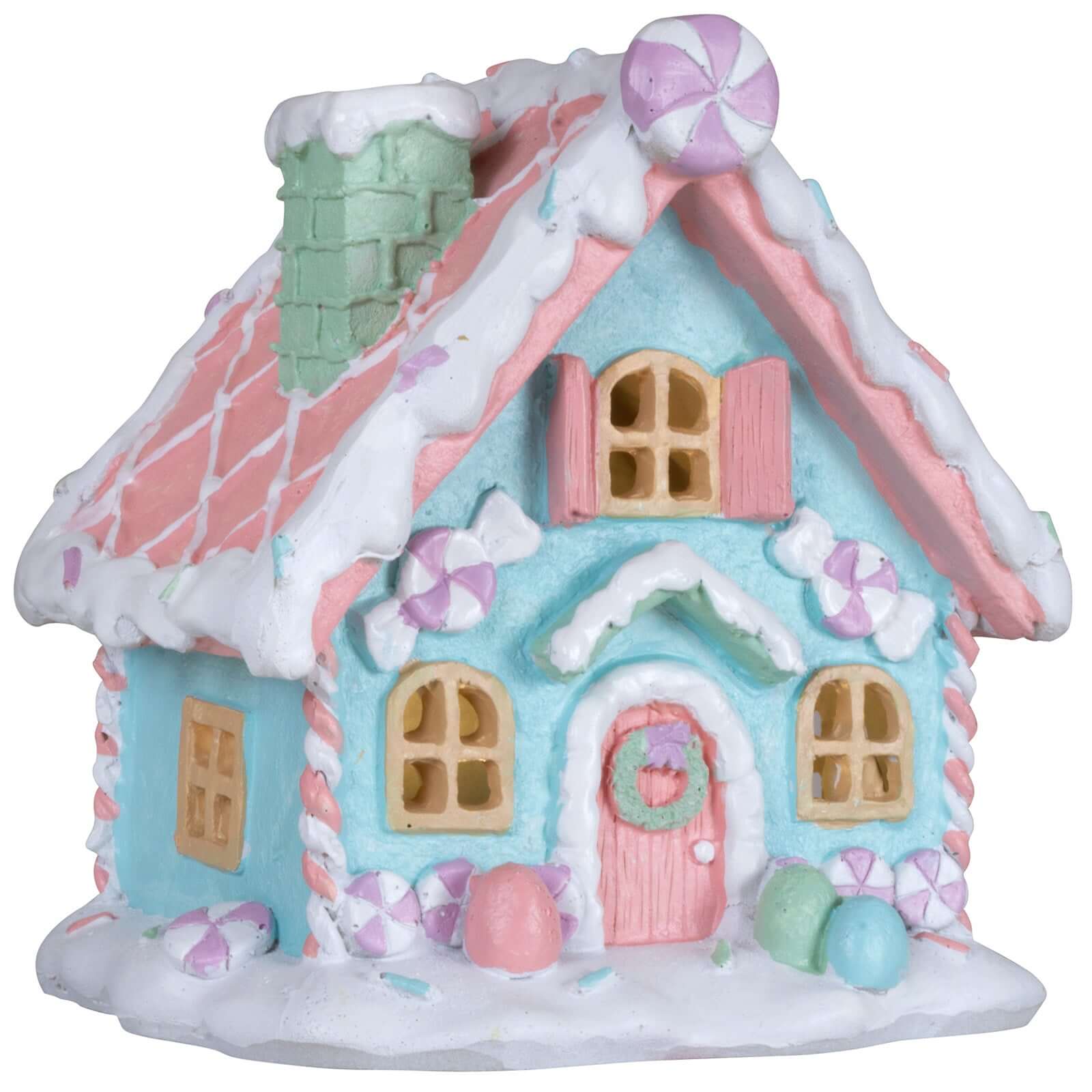 LED Lebkuchenhaus 13x11x14cm, Polyresin, VE-8(1)