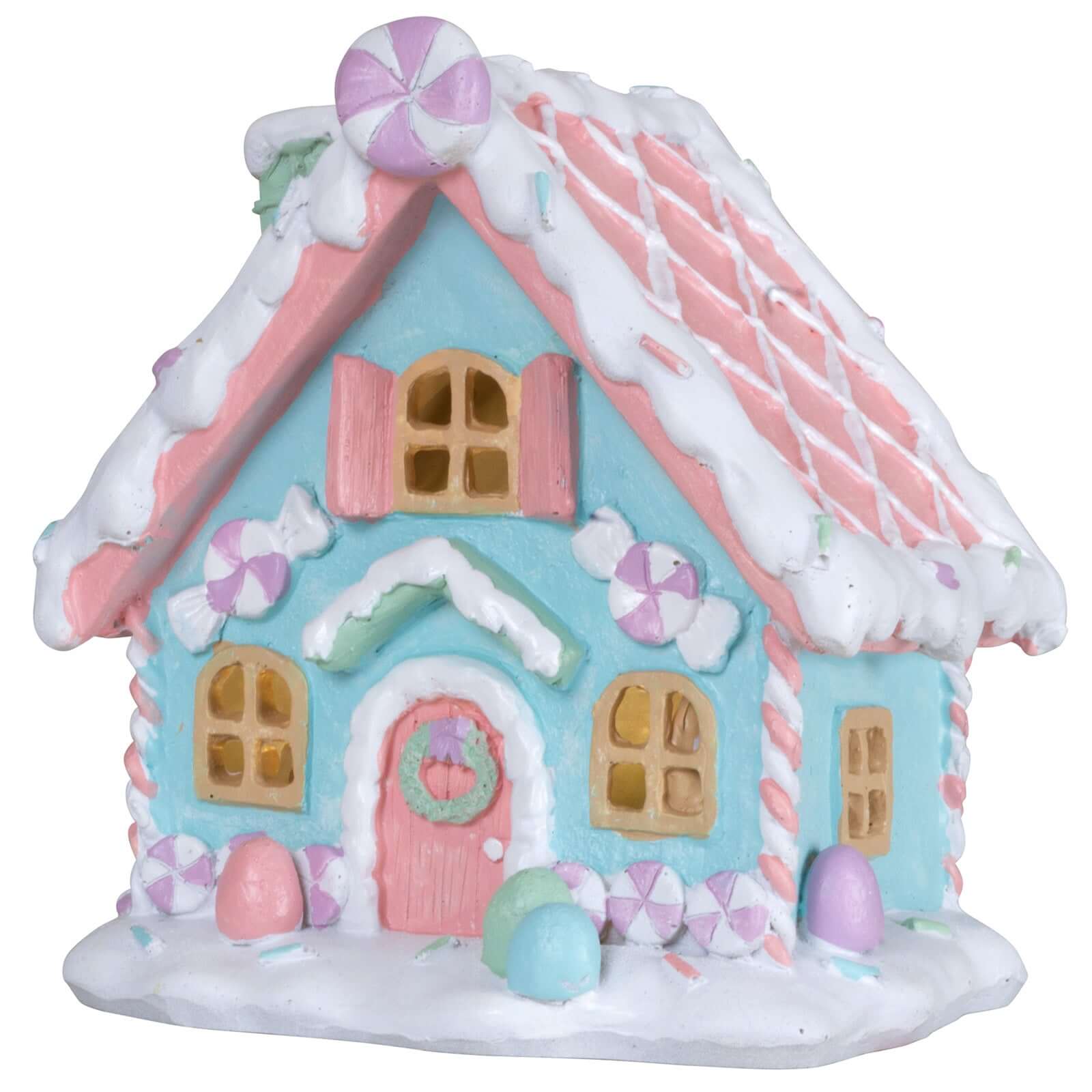 LED Lebkuchenhaus 13x11x14cm, Polyresin, VE-8(1)