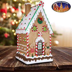 Lebkuchenhaus 28x28x51cm, Polyresin, VE-1