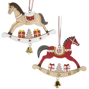 Baumschmuck 11cm, Holz, 2 Designs, VE-288(24)