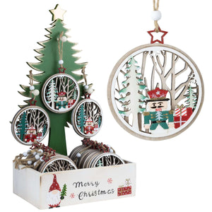 Baumschmuck mit Display 24tlg, Holz, VE-288(24)