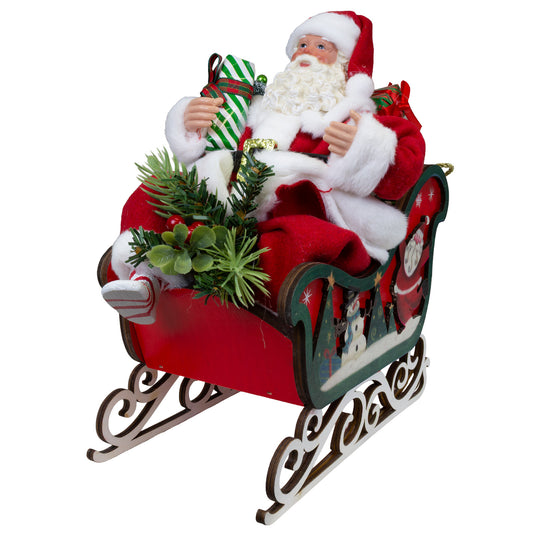 Babbo Natale 28 cm sulla slitta