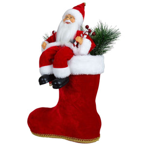 LED Santa 30cm sitzend auf Stiefel, VE-4