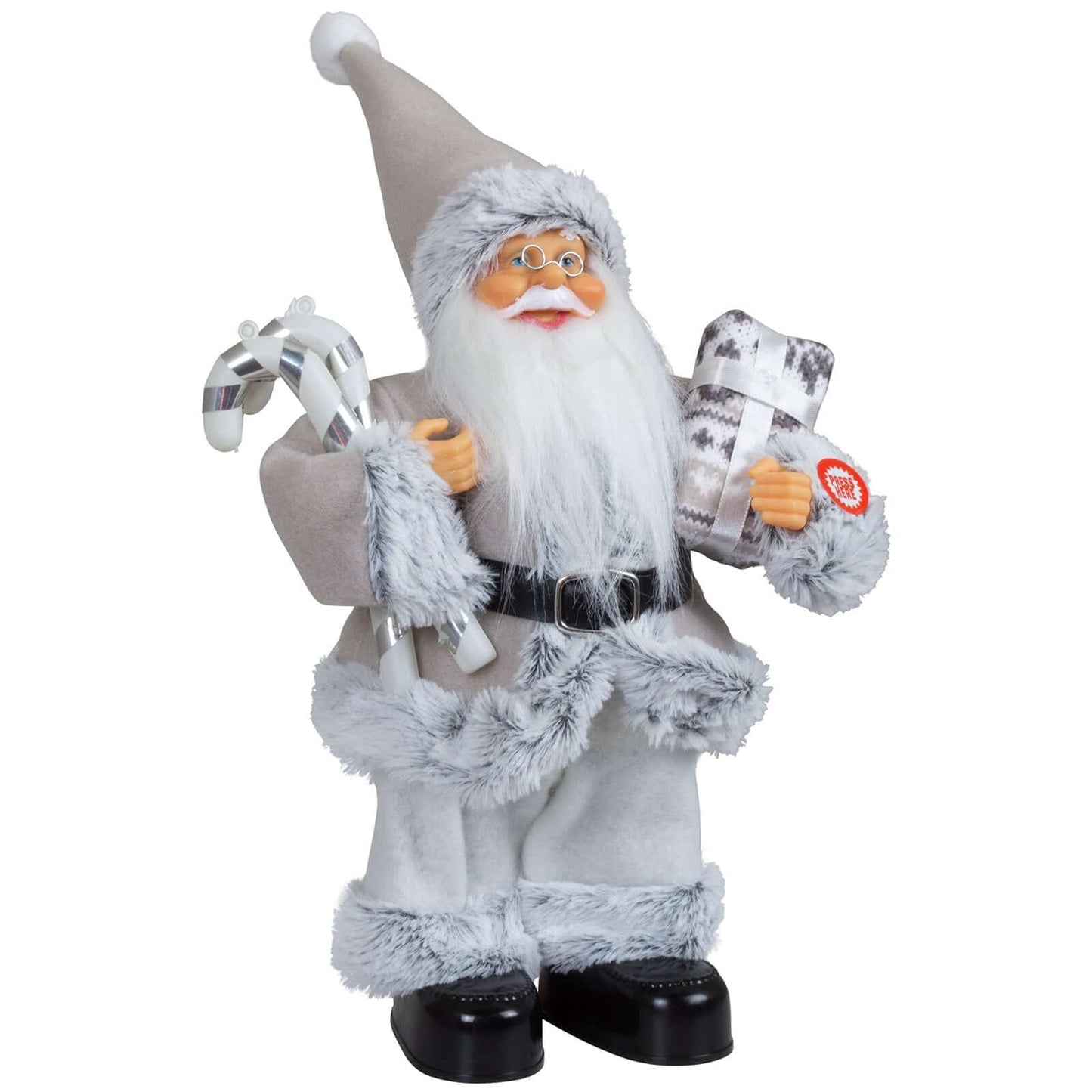 Santa tanzend 30cm, grau, VE-12