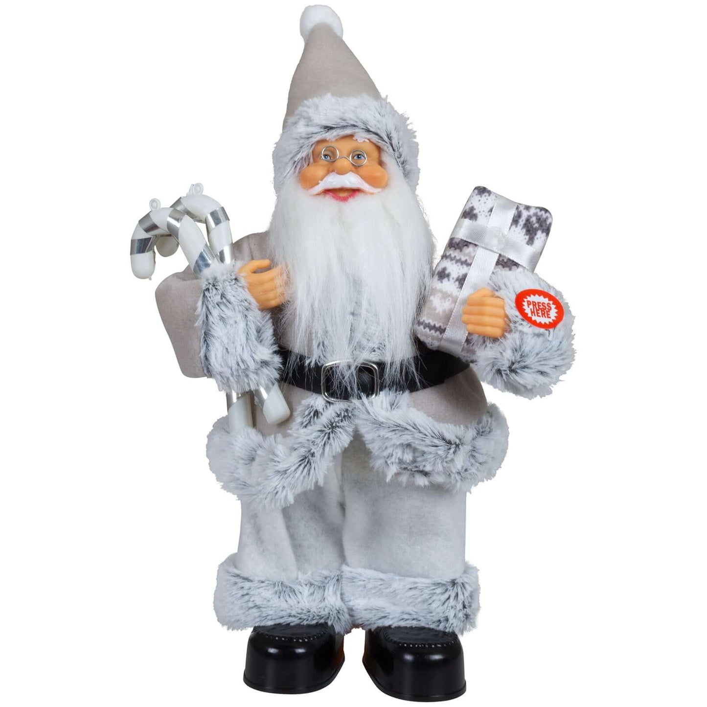 Santa tanzend 30cm, grau, VE-12