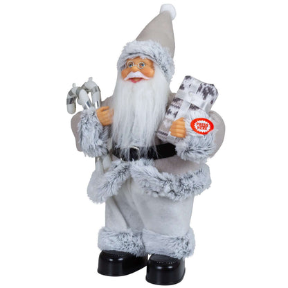 Santa tanzend 30cm, grau, VE-12