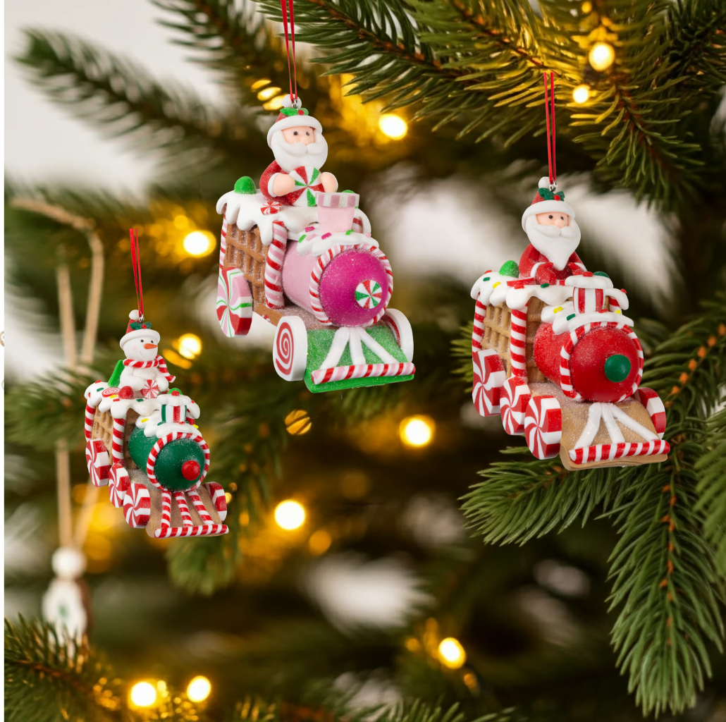 Decorazioni per albero 10cm, Polyclay, 3 design, VE-72(12)