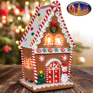LED Lebkuchenhaus 29x16x14cm, Polyclay, VE-4(1)