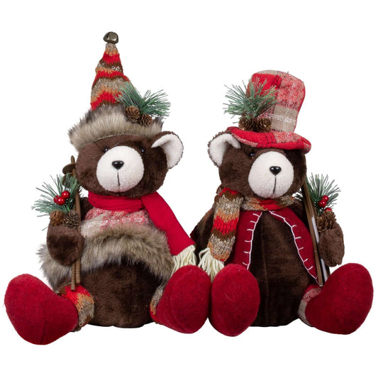 Weihnachtsbär sitzend 35cm (43cm), 2 Designs, VE-6