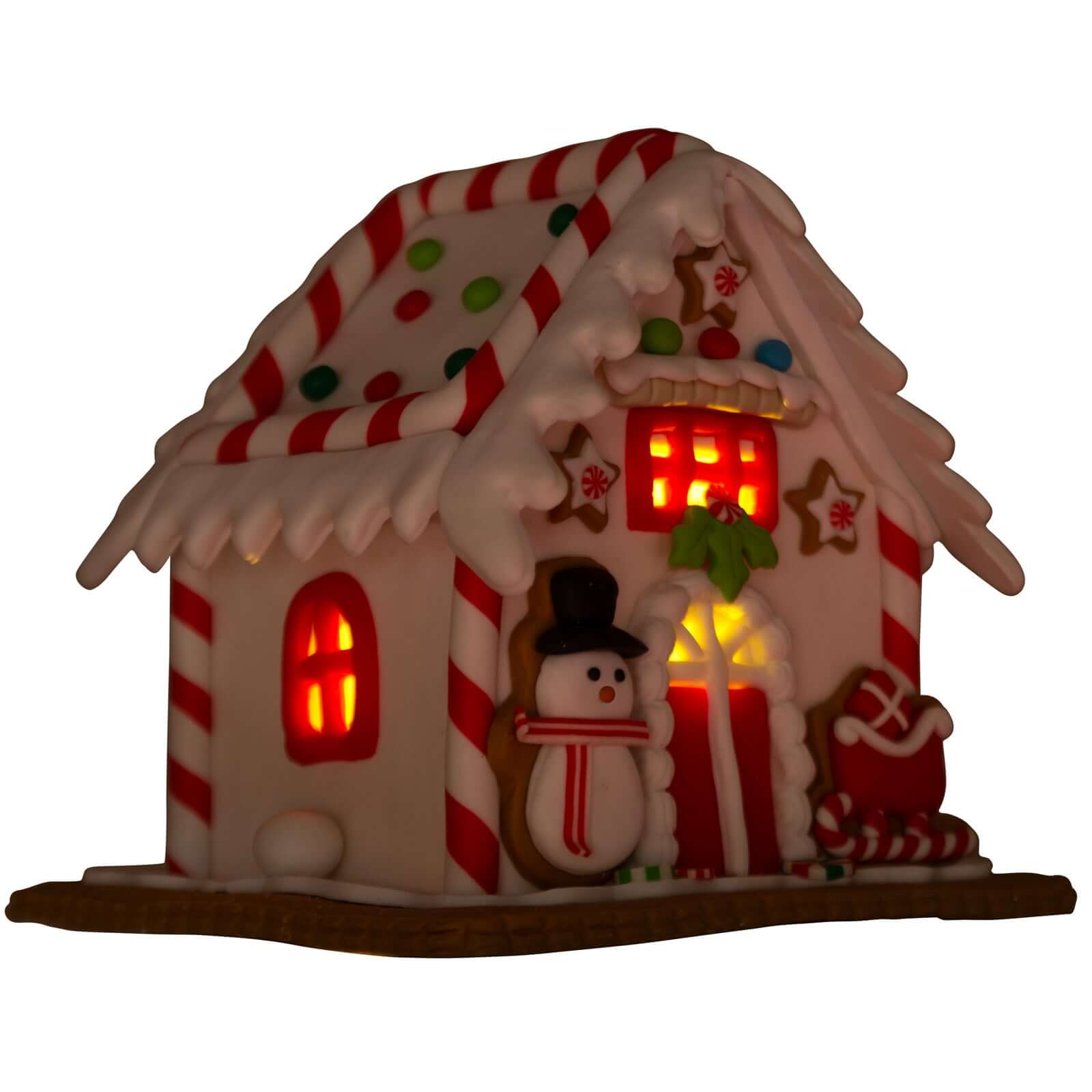 LED Lebkuchenhaus 13cm, Polyclay, VE-6