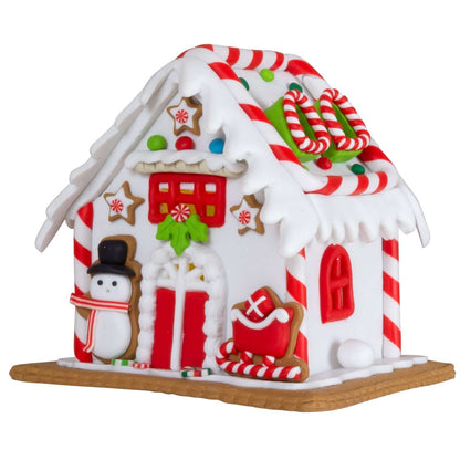 LED Lebkuchenhaus 13cm, Polyclay, VE-6