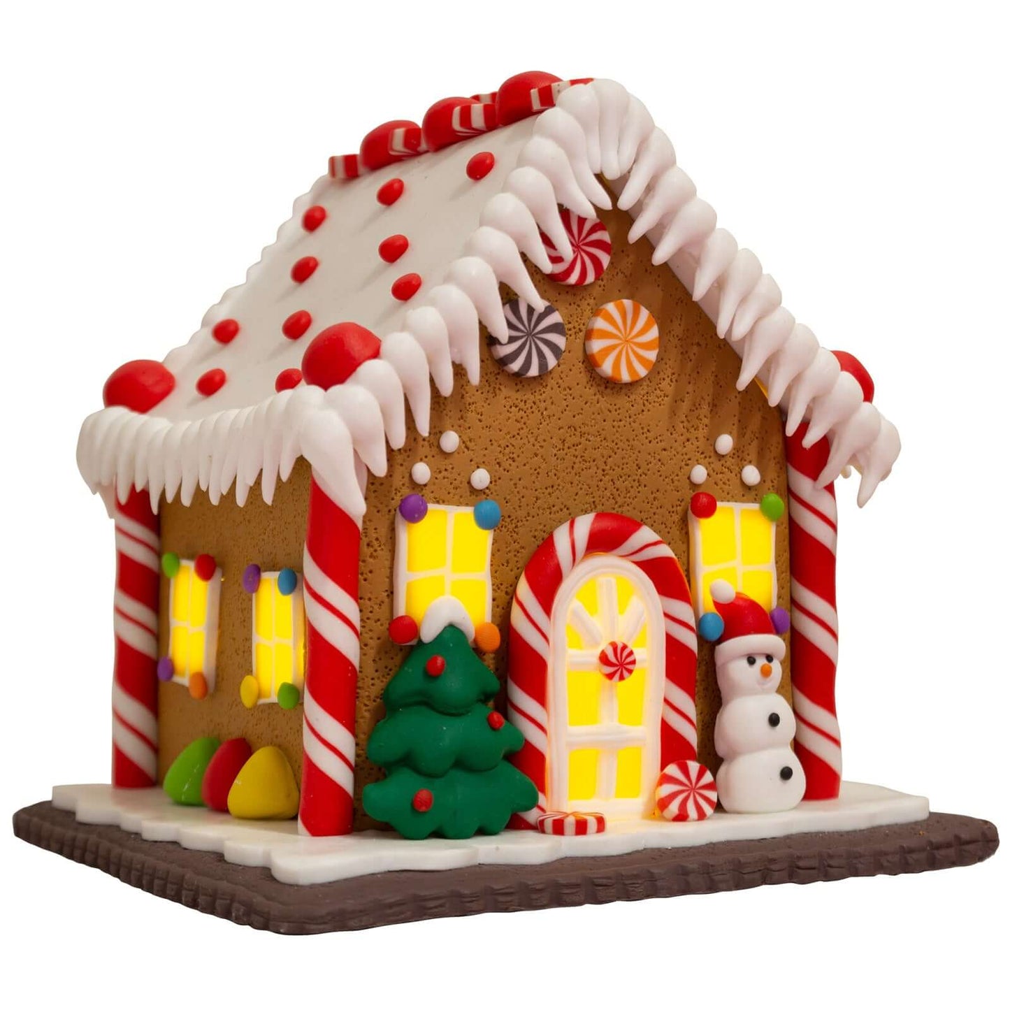 LED Lebkuchenhaus 13cm, Polyclay, VE-6