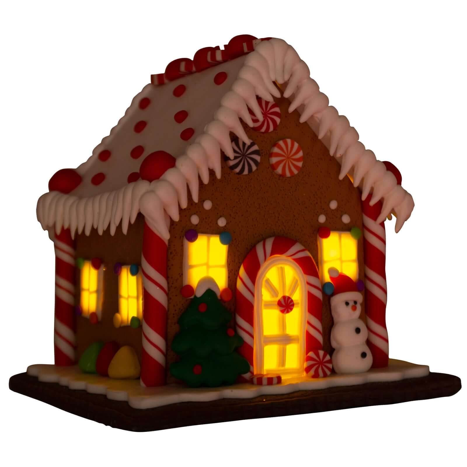 LED Lebkuchenhaus 13cm, Polyclay, VE-6