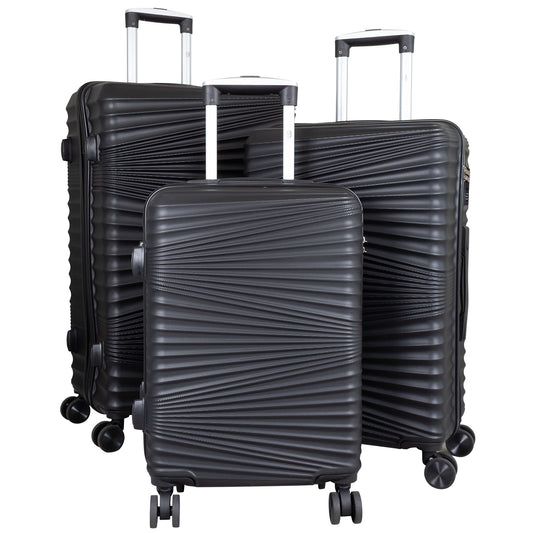 ABS Hartschalenkofferset 3tlg Luxor schwarz