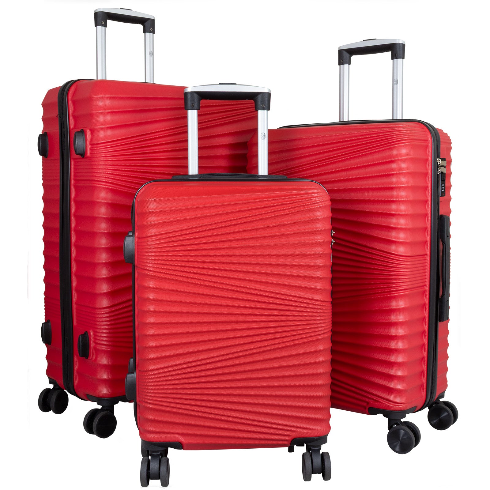 ABS Hartschalenkofferset 3tlg Luxor rot
