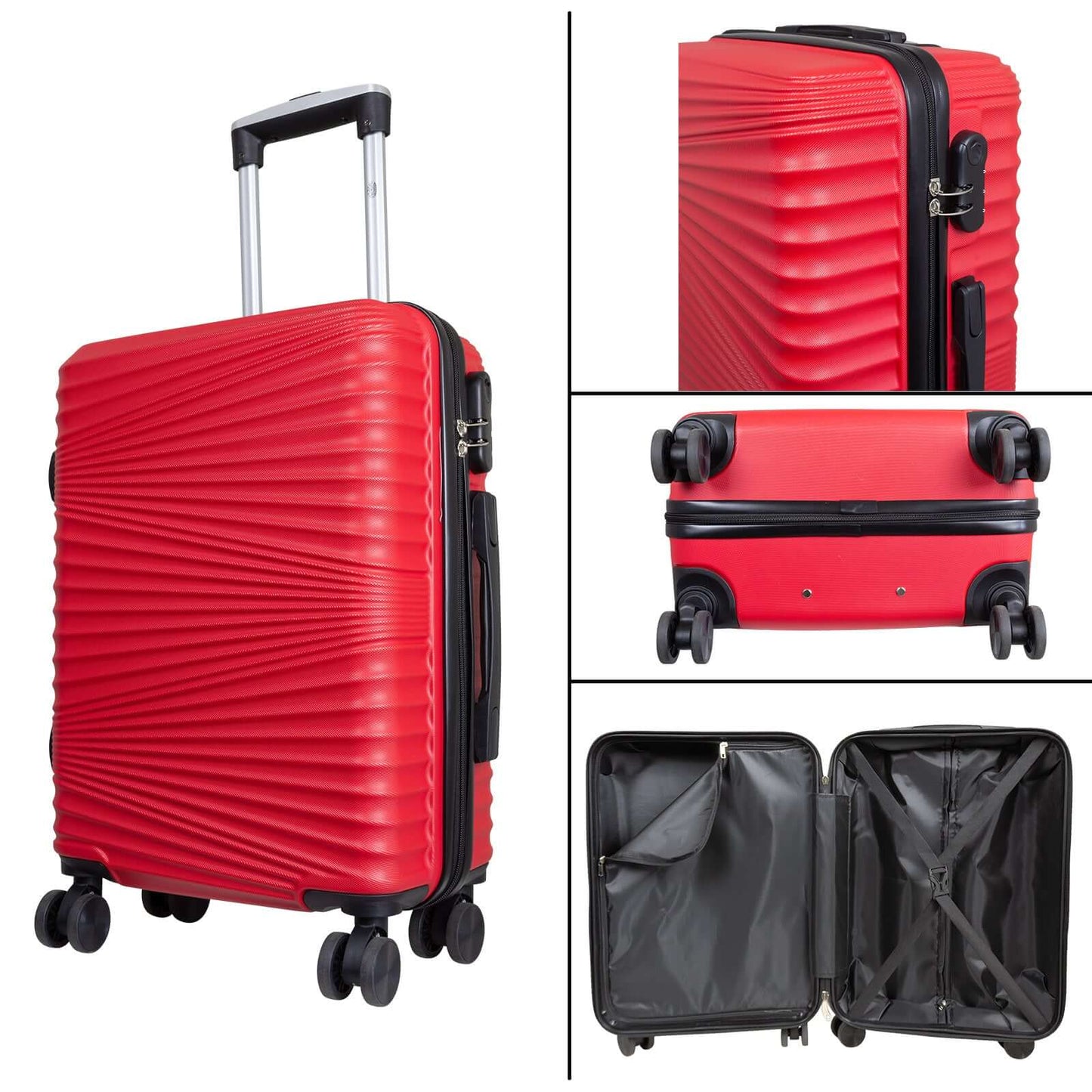 ABS Kofferset 3tlg Luxor rot