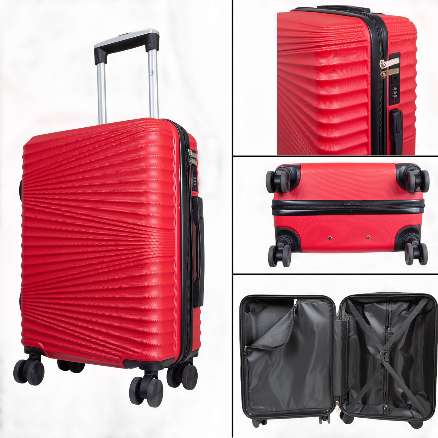 ABS Kofferset 3tlg 'Luxor' rot