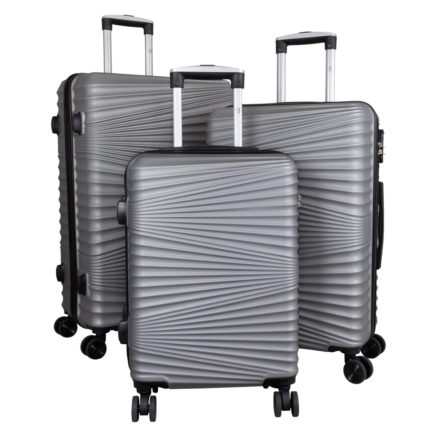 Set valigie rigide ABS 3 pz Luxor argento