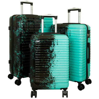 Polycarbonat Motivkofferset 3tlg Sierra schwarz-türkis