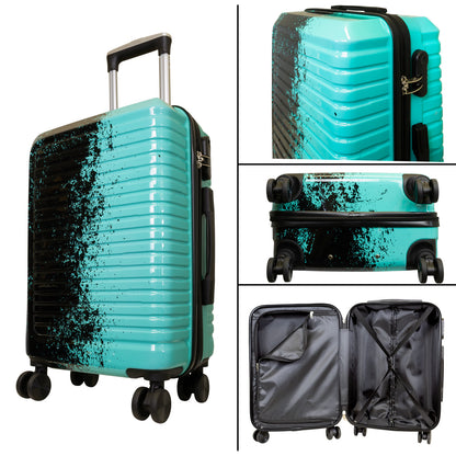 Polycarbonat Motivkofferset 3tlg Sierra schwarz-türkis