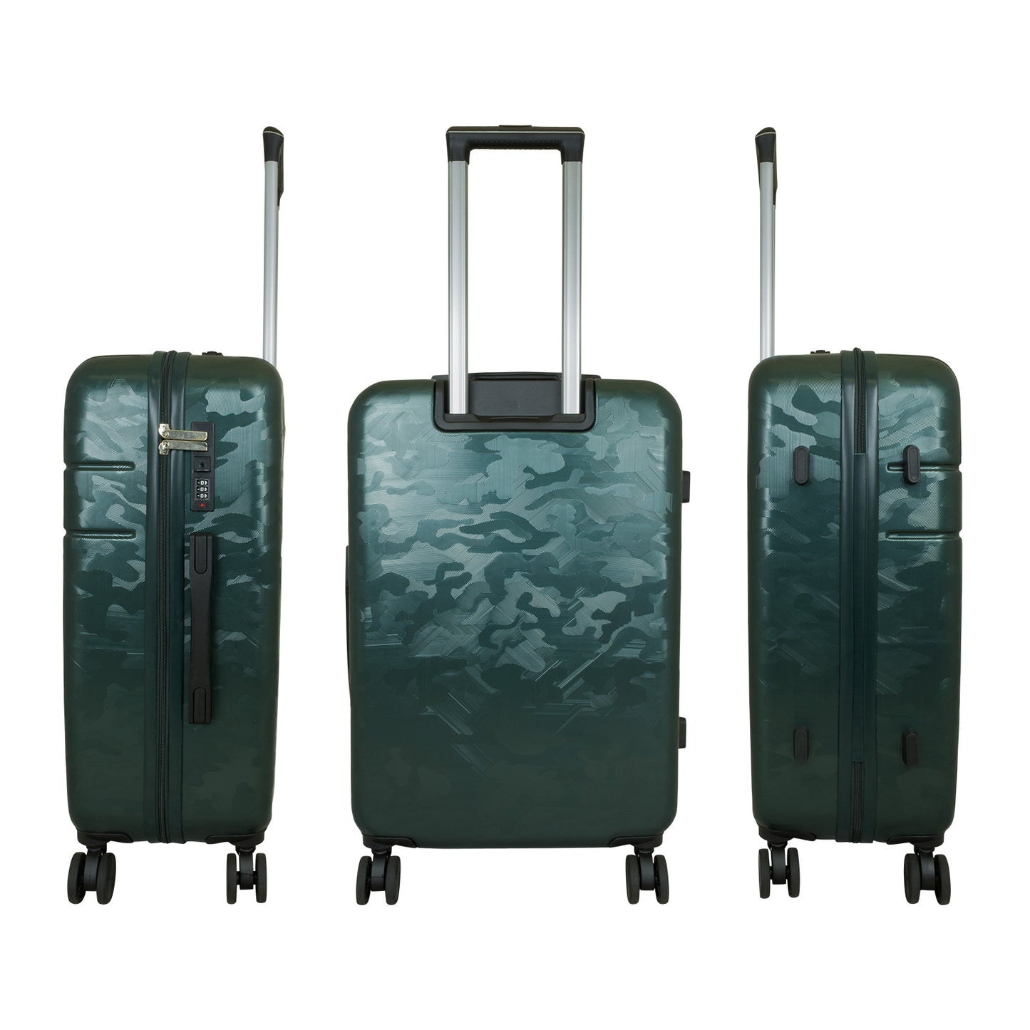ABS Kofferset 3tlg Camouflage Dunkelgrün