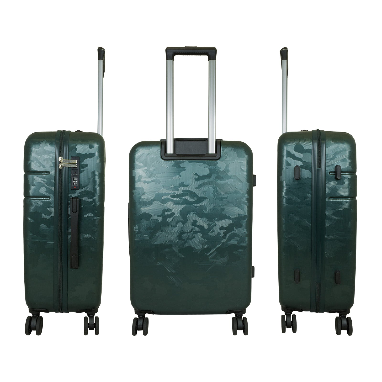 ABS Kofferset 3tlg Camouflage Dunkelgrün