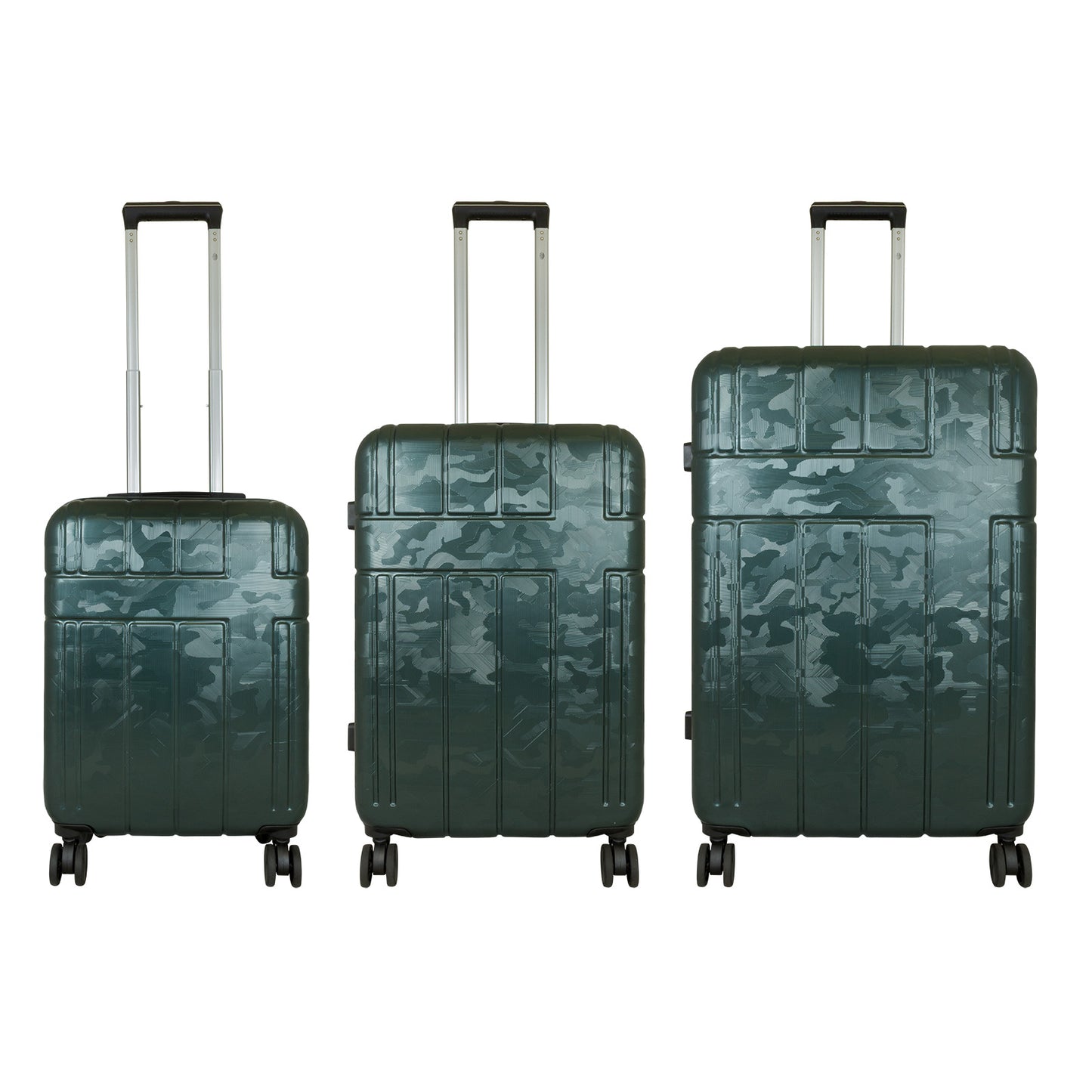 ABS Kofferset 3tlg Camouflage Dunkelgrün