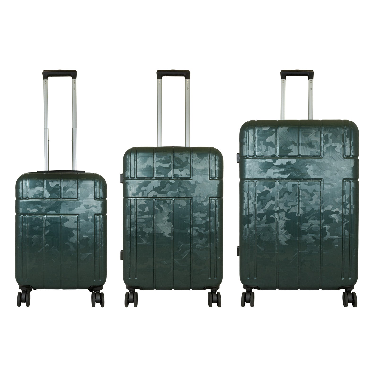 ABS Kofferset 3tlg Camouflage Dunkelgrün