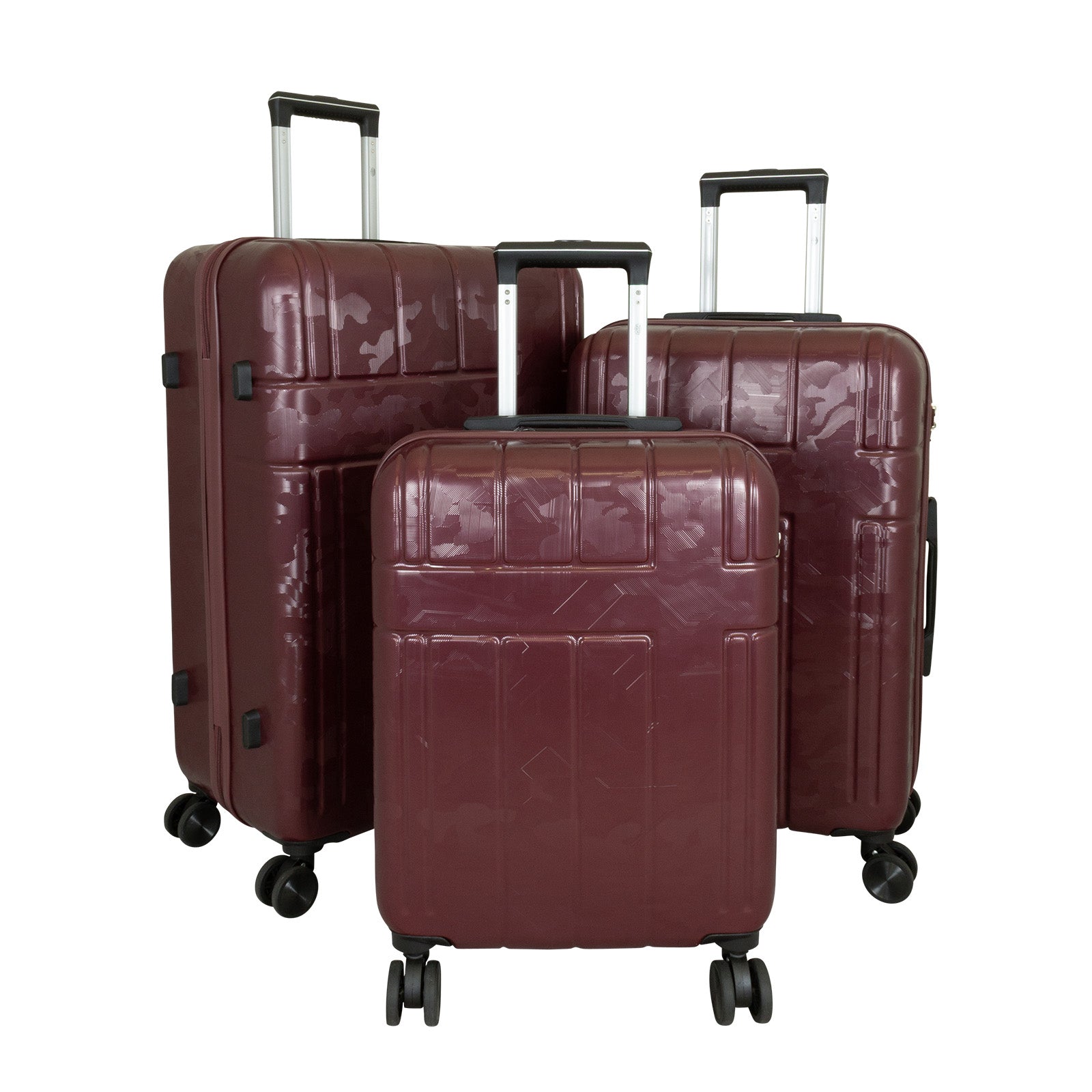 ABS Kofferset 3tlg Camouflage Rotbraun