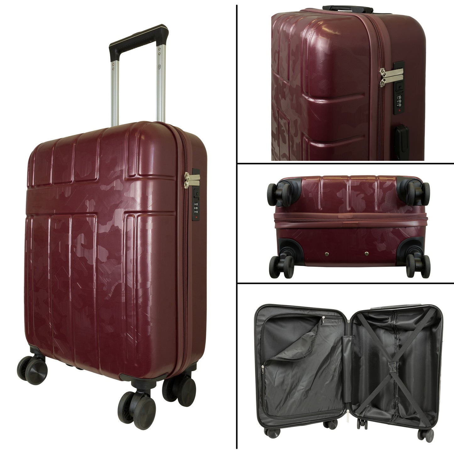 ABS Kofferset 3tlg Camouflage Rotbraun