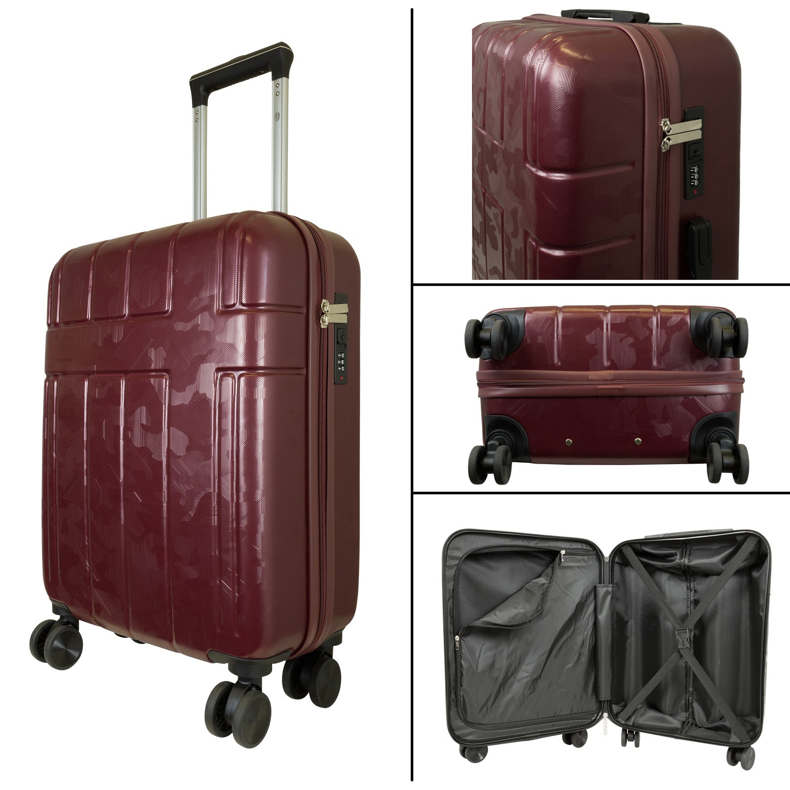 ABS Kofferset 3tlg Camouflage Rotbraun