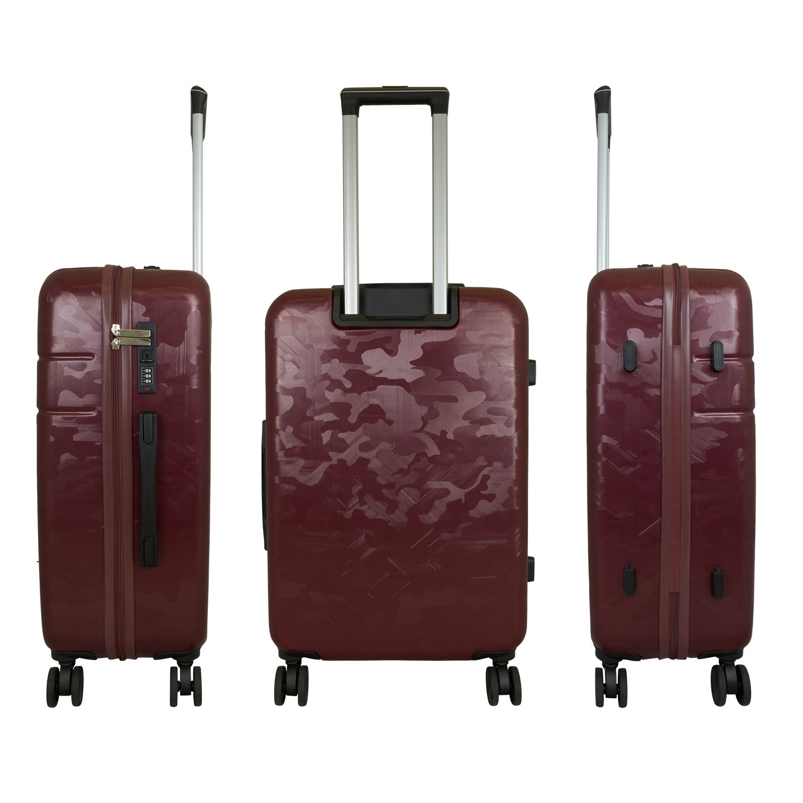 ABS Kofferset 3tlg Camouflage Rotbraun