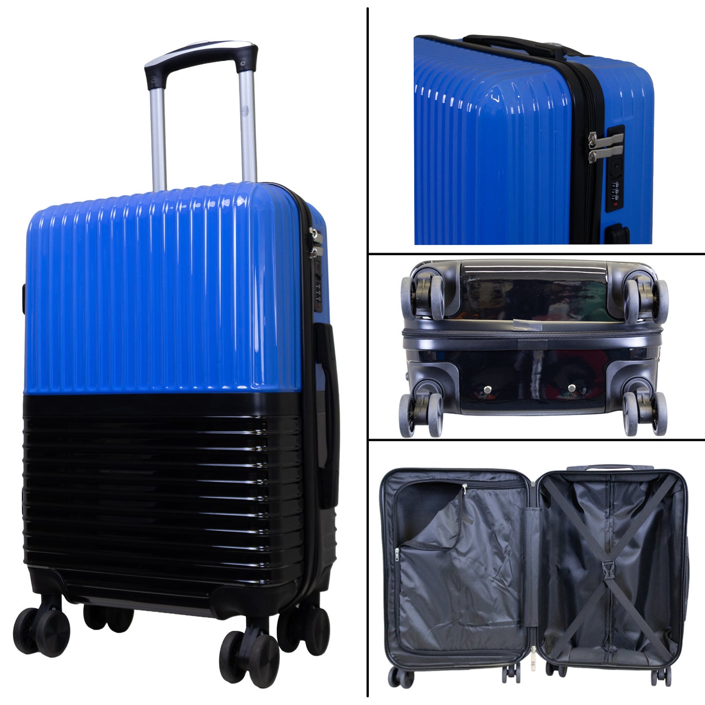 Hartschalen-Motivkofferset 3tlg - Modell Riga - Farbe blau-schwarz