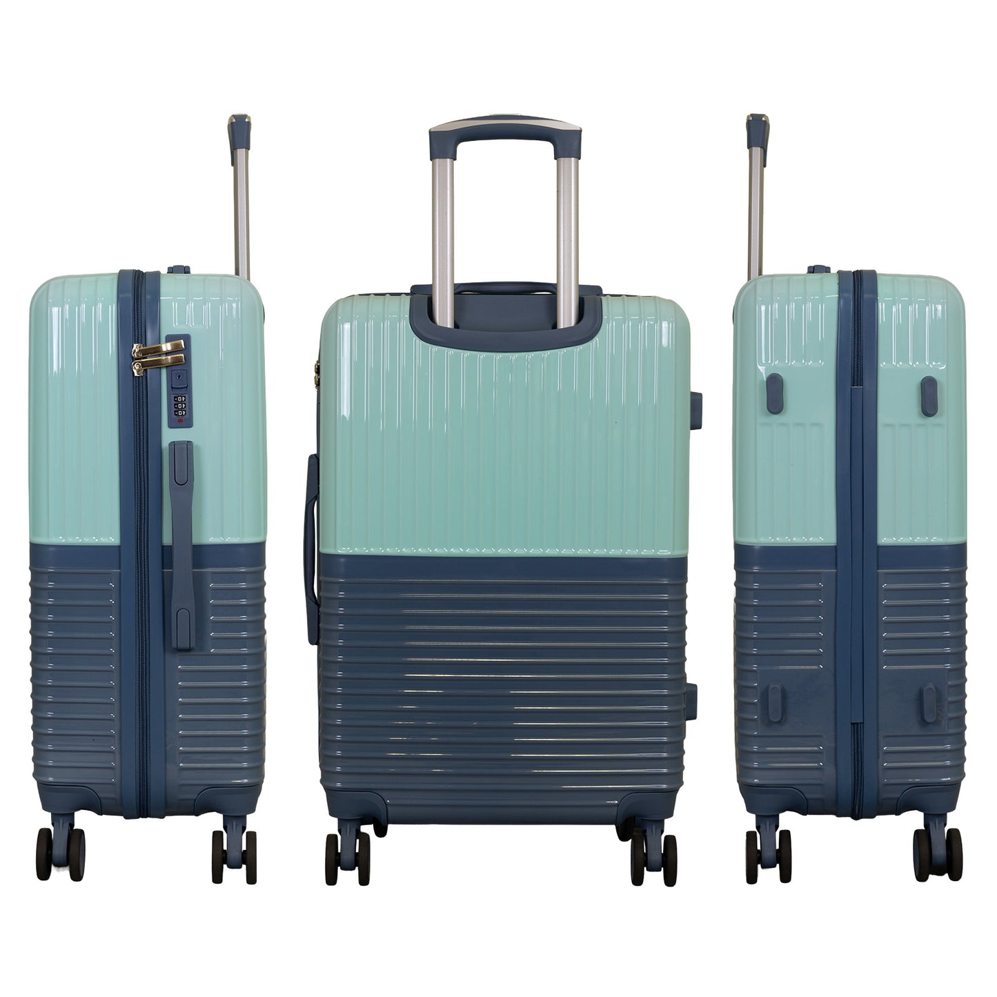 Polycarbonat Motivkofferset 3tlg Riga minz-blau